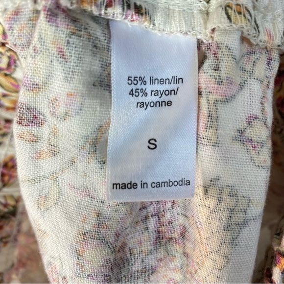 Floral Linen Shorts Small - Picture 4 of 4